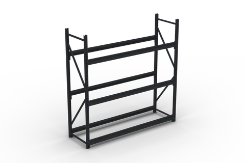Regál na pneumatiky 2 m × 0,6 m × 2 m, farba čierna